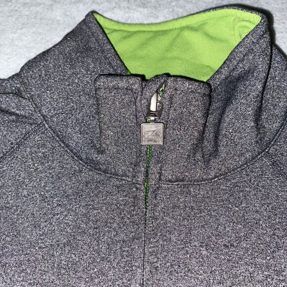 Zobha Athletic Jacket Women’s 6 Gray Green Essentials Full Zip‎ Yoga Active Gym - Picture 4 of 13